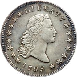 1795 Flowing Hair $1 B-1, BB-21 2 Leaves PCGS EF45