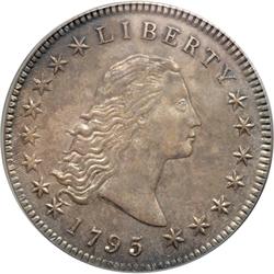 1795 Flowing Hair $1. 3 Leaves PCGS AU55