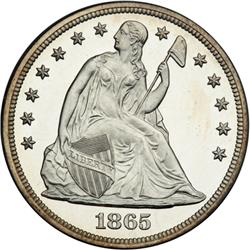 1865 Liberty Seated $1 PCGS PF64 CAM