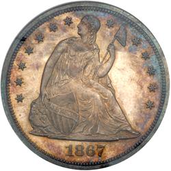 1867 Liberty Seated $1 NGC PF65CAM