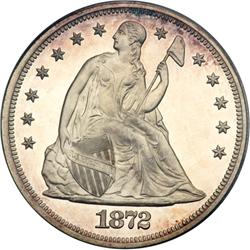 1872 Liberty Seated $1 PCGS PF64 DC