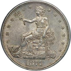 1874-CC Trade $1 PCGS AU58