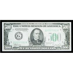 1934 $500 Federal Reserve Note EF