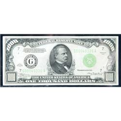 1934, $1000 Federal Reserve Note. PCGS About New 50