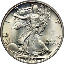 1936-S Liberty Walking 50C PCGS MS65