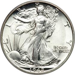 1942-S Liberty Walking 50C PCGS MS66