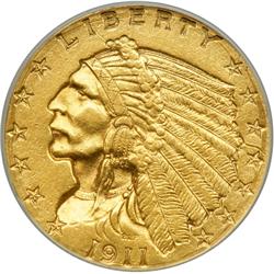 1911-D $2 1/2 Indian NCS AU Details