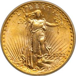 L1719 - 1922 $20 St. Gaudens PCGS MS65