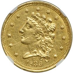 1839-C $2.50 Classic Head NGC AU55
