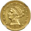 Image 1 : 1854-C $2.50 Liberty NGC MS62