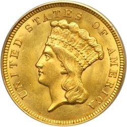 1856 $3 Gold PCGS MS64