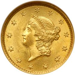 1852 G$1 NGC MS64