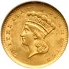 Image 1 : 1856 $1 Gold Indian. Upright 5 NGC MS63