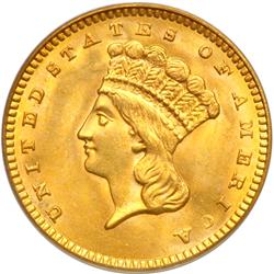 1862 $1 Gold Indian PCGS MS63