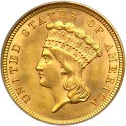 1854 $3 Gold PCGS MS64