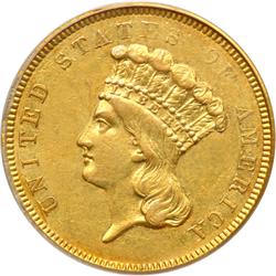 1854-O $3 Gold PCGS AU55
