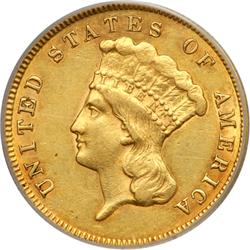 1874 $3 Gold PCGS AU50