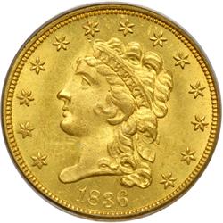 1836 $2.50 Classic Head. Script 8 PCGS MS64