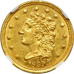 1839-C $2.50 Classic Head NGC MS61