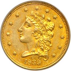1839-C $2.50 Classic Head PCGS AU58