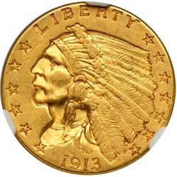 1913 $2.50 Indian NGC AU55