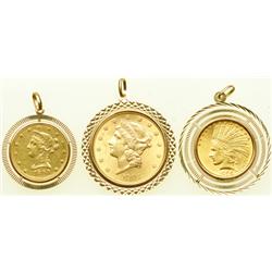 A Lot of U.S. Gold Coins in Jewelry