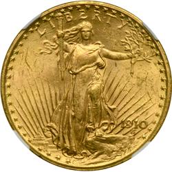 1910 $20 St. Gaudens NGC MS62