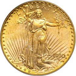 1910-D $20 St. Gaudens PCGS MS62