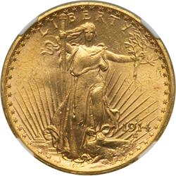 1914-S $20 St. Gaudens NGC MS63