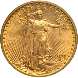 1316- 1921 $20 St. Gaudens PCGS MS62