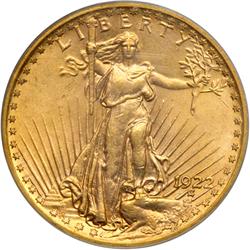 1922 $20 St. Gaudens PCGS MS63