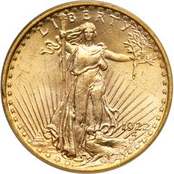1922 $20 St. Gaudens PCGS MS62