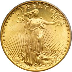 1924 $20 St. Gaudens PCGS MS66