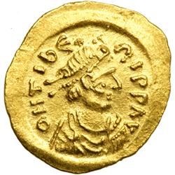 Maurice Tiberius, AD 582-602. Gold Tremissis (1.5 g) mi