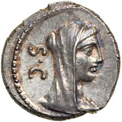 P. Sulpicius Galba, moneyer, 69 BC. AR Denarius