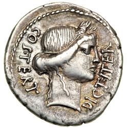 Julius Caesar, d. 44 BC. AR Denarius struck in 46 BC at