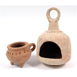 A Pair of Judean Terracotta Incense Burners