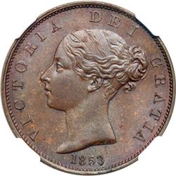 Great Britain. Halfpenny, 1853