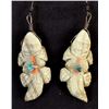 Image 1 : Zuni Picasso Marble Horned Toad Fetish Earrings