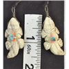 Image 5 : Zuni Picasso Marble Horned Toad Fetish Earrings
