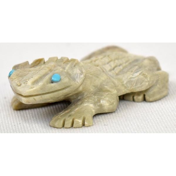 Zuni Picasso Marble Horned Toad Fetish by Malani