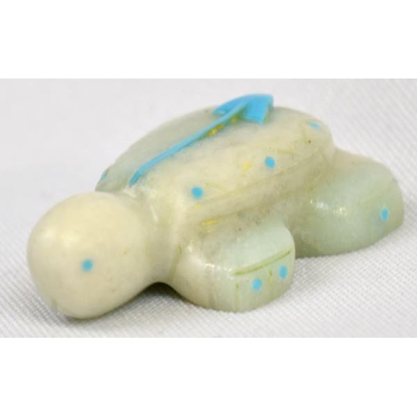 Zuni Marble Turtle Fetish by Benny Bacy