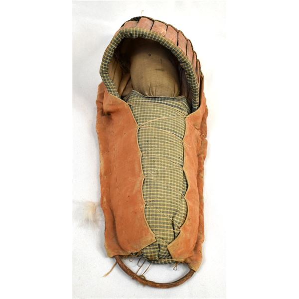 Vintage Apache Yucca Cradle Board with Doll