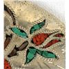 Image 2 : German Silver Coral & Turquoise Inlay Buckle
