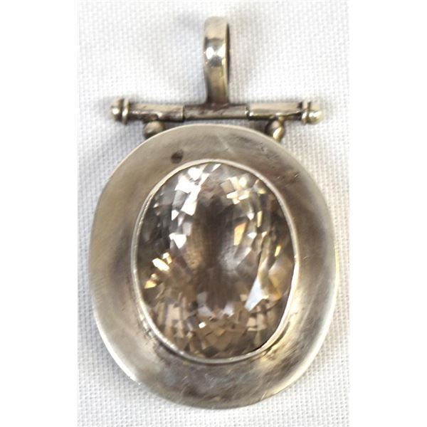 Sterling and Faceted Gemstone Pendant