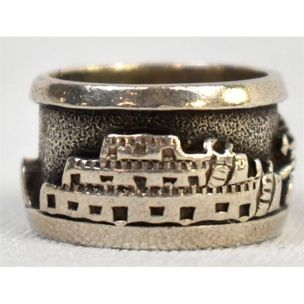Navajo Incised Sterling Ring, Size 4