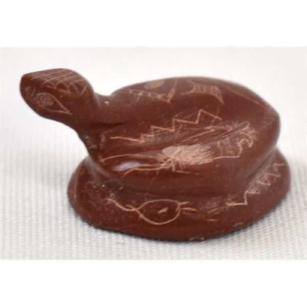 Zuni Pipestone Rattlesnake Fetish by A. Cachini