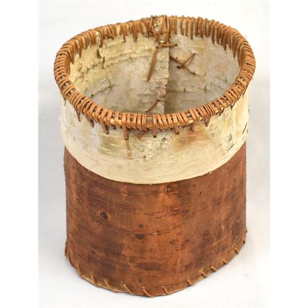 Alaskan Birch Bark Cylindrical Basket
