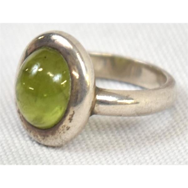 Sterling & Peridot Ring, Size 9