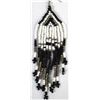 Image 2 : Hand Beaded Black and Pearlescent Bead Earrings